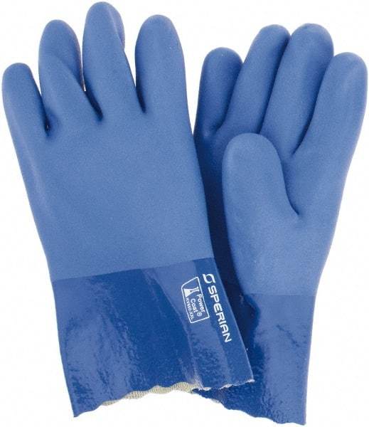 Sperian - 12" Long, PVC Chemical Resistant Gloves - Cotton Lined - Caliber Tooling