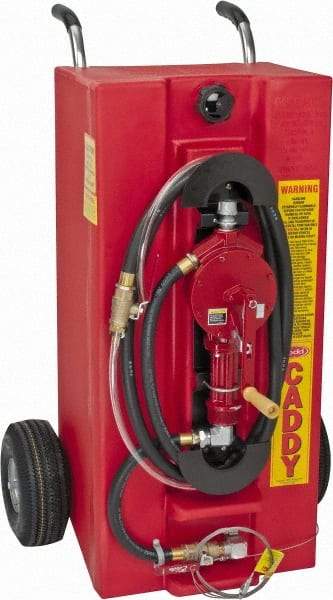 Made in USA - 28 Gal Gas Fuel Caddy - Red, Polyethelyne - Caliber Tooling