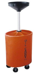 Made in USA - 30 Gal Oil Lift Drain Container with Casters - Orange, Drain Tub - Caliber Tooling