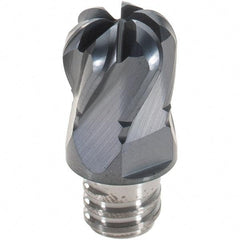 Iscar - MM ETR Grade IC908 Carbide End Milling Tip Insert - TiAlN Finish, 6 Flutes, 12mm Cutting Diam, 9mm Depth of Cut, 16.5mm Extension, 0.1575" Cnr Rad, 30° Helix - Caliber Tooling