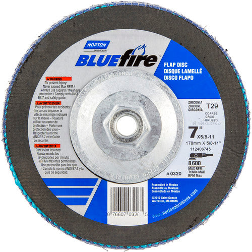 7″ × 1/4″ × 5/8″ 20X High Performance Flap Disc Type 29 80 Grit - Caliber Tooling