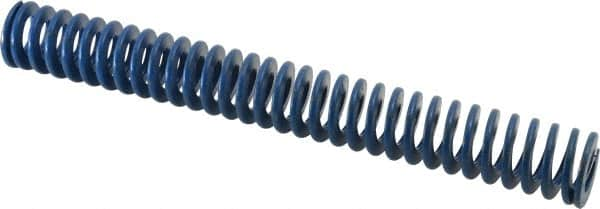 Associated Spring Raymond - 1" Hole Diam, 1/2" Rod Diam, 8" Free Length, Blue Die Spring - 240 Lb Max Deflection, 4" Max Deflection, Medium Duty, Chromium Alloy Steel - Caliber Tooling