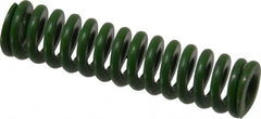 Associated Spring Raymond - 3/8" Hole Diam, 3/16" Rod Diam, 1-1/2" Free Length, Green Die Spring - 46.9 Lb Max Deflection, 0.38" Max Deflection, Extra Heavy Duty, Chromium Alloy Steel - Caliber Tooling