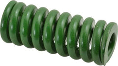 Associated Spring Raymond - 1-1/4" Hole Diam, 5/8" Rod Diam, 3" Free Length, Green Die Spring - 888 Lb Max Deflection, 0.75" Max Deflection, Extra Heavy Duty, Chromium Alloy Steel - Caliber Tooling