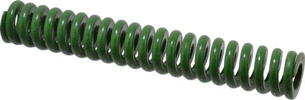 Associated Spring Raymond - 1-1/4" Hole Diam, 5/8" Rod Diam, 8" Free Length, Green Die Spring - 832 Lb Max Deflection, 2" Max Deflection, Extra Heavy Duty, Chromium Alloy Steel - Caliber Tooling