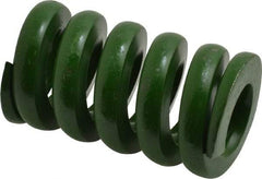 Associated Spring Raymond - 1-1/2" Hole Diam, 3/4" Rod Diam, 2-1/2" Free Length, Green Die Spring - 1840 Lb Max Deflection, 0.63" Max Deflection, Extra Heavy Duty, Chromium Alloy Steel - Caliber Tooling