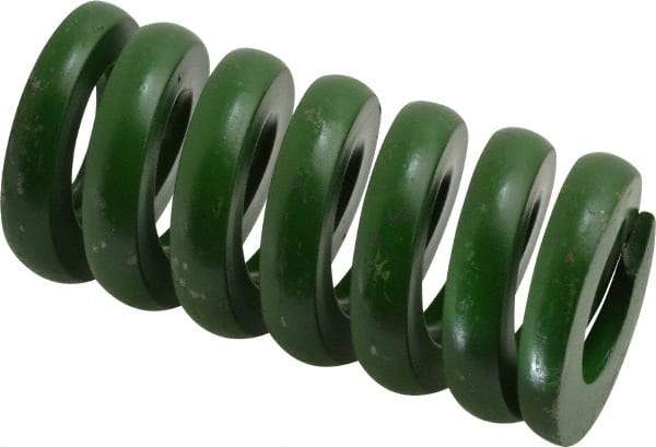 Associated Spring Raymond - 1-1/2" Hole Diam, 3/4" Rod Diam, 3" Free Length, Green Die Spring - 1734 Lb Max Deflection, 0.75" Max Deflection, Extra Heavy Duty, Chromium Alloy Steel - Caliber Tooling