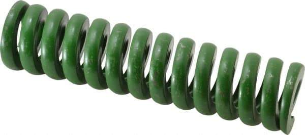 Associated Spring Raymond - 1-1/2" Hole Diam, 3/4" Rod Diam, 6" Free Length, Green Die Spring - 1656 Lb Max Deflection, 1.5" Max Deflection, Extra Heavy Duty, Chromium Alloy Steel - Caliber Tooling