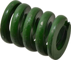 Associated Spring Raymond - 2" Hole Diam, 1" Rod Diam, 2-1/2" Free Length, Green Die Spring - 2385 Lb Max Deflection, 0.63" Max Deflection, Extra Heavy Duty, Chromium Alloy Steel - Caliber Tooling