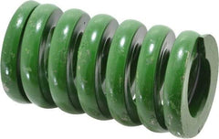 Associated Spring Raymond - 2" Hole Diam, 1" Rod Diam, 3-1/2" Free Length, Green Die Spring - 2226 Lb Max Deflection, 0.88" Max Deflection, Extra Heavy Duty, Chromium Alloy Steel - Caliber Tooling