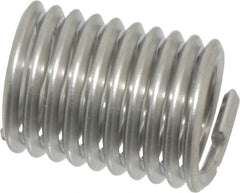 Recoil - 3/8-16 UNC, 3/4" OAL, Free Running Helical Insert - 10 Free Coils, Tanged, Stainless Steel, Bright Finish, 2D Insert Length - Caliber Tooling