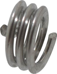 Recoil - #4-40 UNC, 0.112" OAL, Free Running Helical Insert - 2-3/4 Free Coils, Tanged, Stainless Steel, Bright Finish, 1D Insert Length - Exact Industrial Supply