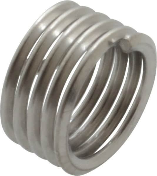 Recoil - 1/4-28 UNF, 1/4" OAL, Free Running Helical Insert - 5 Free Coils, Tanged, Stainless Steel, Bright Finish, 1D Insert Length - Caliber Tooling