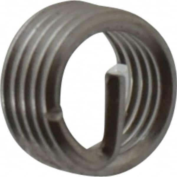 Recoil - M5x0.80 Metric Coarse, 5mm OAL, Free Running Helical Insert - 4-1/8 Free Coils, Tanged, Stainless Steel, Bright Finish, 1D Insert Length - Caliber Tooling