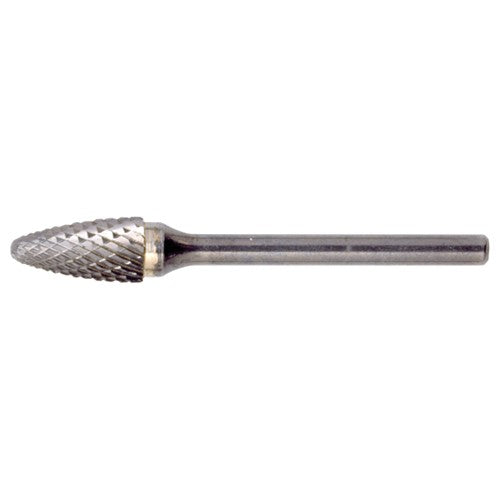 SF-6 Double Cut Solid Carbide Bur-Round Nose Tree Shape - Exact Industrial Supply