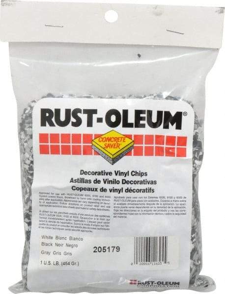 Rust-Oleum - Black/White/Gray Vinyl Floor Chips - 1 Lb Plastic Bag - Caliber Tooling