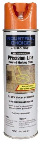 Rust-Oleum - 17 fl oz Orange Marking Chalk - 500' to 530' Coverage at 1-1/4" Wide, Water-Based Formula - Caliber Tooling