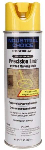 Rust-Oleum - 17 fl oz Yellow Marking Chalk - 500' to 530' Coverage at 1-1/4" Wide, Water-Based Formula - Caliber Tooling