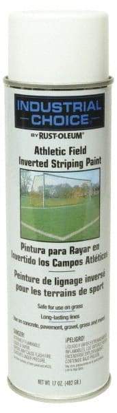 Rust-Oleum - 17 fl oz White Striping Paint - 100' to 200' Coverage at 3" Wide, Water-Based Formula - Caliber Tooling