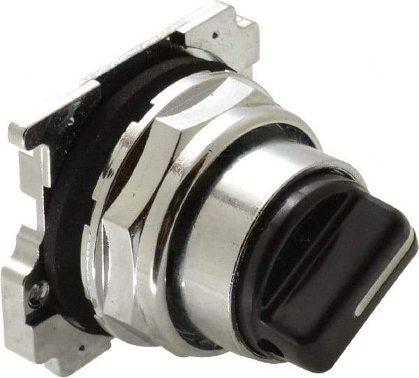 Eaton Cutler-Hammer - 30-1/2mm Mount Hole, 2 Position, Knob Operated, Selector Switch with Cam and Cap - Black, Maintained (MA) - Momentary (MO) - Caliber Tooling