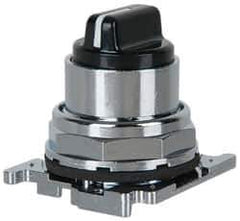 Eaton Cutler-Hammer - 30-1/2mm Mount Hole, 3 Position, Knob Operated, Selector Switch with Cam and Cap - Black, Maintained (MA) - Caliber Tooling