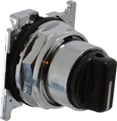 Eaton Cutler-Hammer - 30-1/2mm Mount Hole, 3 Position, Knob Operated, Selector Switch with Cam and Cap - Black, Maintained (MA) - Momentary (MO) - Caliber Tooling