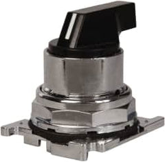 Eaton Cutler-Hammer - 30-1/2mm Mount Hole, 3 Position, Lever Operated, Selector Switch with Cam and Cap - Black, Maintained (MA) - Momentary (MO) - Caliber Tooling