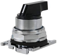 Eaton Cutler-Hammer - 30-1/2mm Mount Hole, 3 Position, Lever Operated, Selector Switch with Cam and Cap - Black, Maintained (MA) - Momentary (MO) - Caliber Tooling