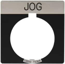 Eaton Cutler-Hammer - Square, Legend Plate - Jog - Black Background, 30-1/2mm Hole Diameter - Caliber Tooling