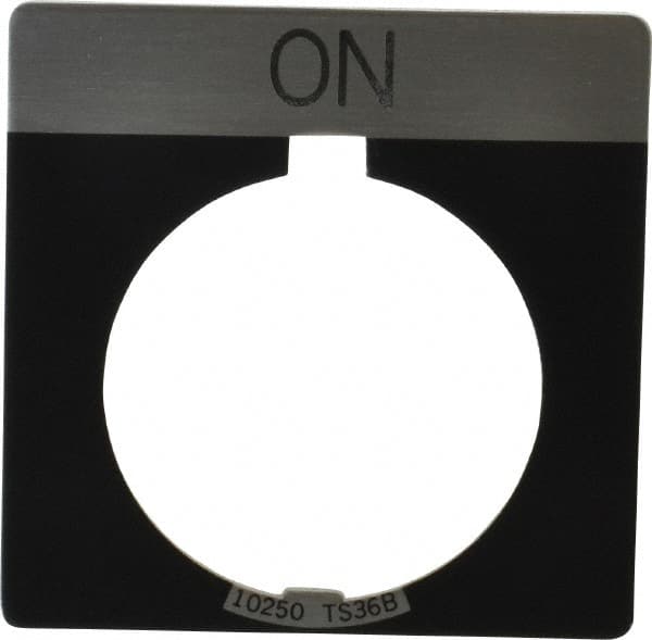 Eaton Cutler-Hammer - Square, Legend Plate - On - Black Background, 30-1/2mm Hole Diameter - Caliber Tooling