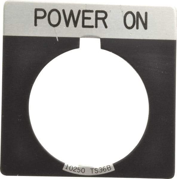 Eaton Cutler-Hammer - Square, Legend Plate - Power On - Black Background, 30-1/2mm Hole Diameter - Caliber Tooling