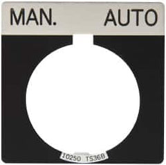 Eaton Cutler-Hammer - Square, Legend Plate - Manual-Auto - Black Background, 30-1/2mm Hole Diameter - Caliber Tooling