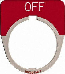 Eaton Cutler-Hammer - Half Round, Legend Plate - Off - Red Background, 30-1/2mm Hole Diameter - Caliber Tooling