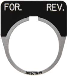 Eaton Cutler-Hammer - Half Round, Legend Plate - For-Rev - Black Background, 30-1/2mm Hole Diameter - Caliber Tooling