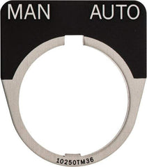 Eaton Cutler-Hammer - Half Round, Legend Plate - Manual-Auto - Black Background, 30-1/2mm Hole Diameter - Caliber Tooling