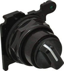 Eaton Cutler-Hammer - 30-1/2mm Mount Hole, 2 Position, Knob Operated, Selector Switch Only - Black, Maintained (MA), Corrosion Resistant, Oil and Watertight - Caliber Tooling