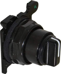 Eaton Cutler-Hammer - 30-1/2mm Mount Hole, 3 Position, Knob Operated, Selector Switch Only - Black, Maintained (MA) - Momentary (MO), Corrosion Resistant, Oil and Watertight - Caliber Tooling