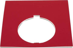 Eaton Cutler-Hammer - Square, Plastic Legend Plate - Blank - Black and Red Background, White Letters, 30-1/2mm Hole Diameter, 2.19 Inch Square - Caliber Tooling