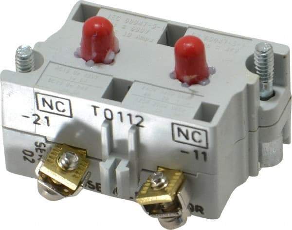 Eaton Cutler-Hammer - 2NC, 0.5 Amp, Electrical Switch Contact Block - 120 VAC/VDC, Pressure Terminal, 30-1/2mm Hole, For Use with E34 Operators, Standard 10250T - Caliber Tooling