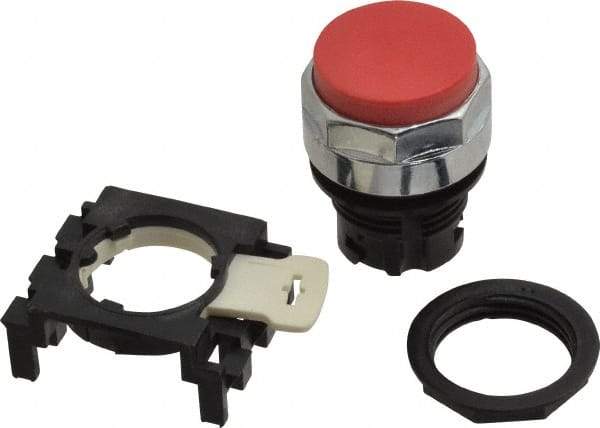 Eaton Cutler-Hammer - 25mm Mount Hole, Extended Straight, Pushbutton Switch Only - Round, Red Pushbutton, Nonilluminated, Momentary (MO) - Caliber Tooling