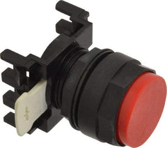 Eaton Cutler-Hammer - 25mm Mount Hole, Extended Straight, Pushbutton Switch Only - Round, Red Pushbutton, Nonilluminated, Momentary (MO) - Caliber Tooling