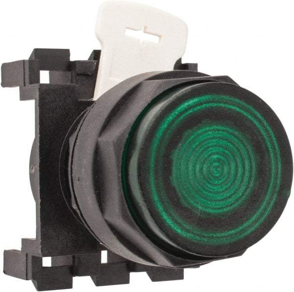 Eaton Cutler-Hammer - 25mm Mount Hole, Extended Straight, Pushbutton Switch Only - Round, Green Pushbutton, Illuminated, Momentary (MO) - Caliber Tooling