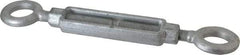 Made in USA - 5,200 Lb Load Limit, 3/4" Thread Diam, 6" Take Up, Steel Eye & Eye Turnbuckle - 17-3/4" Closed Length - Caliber Tooling