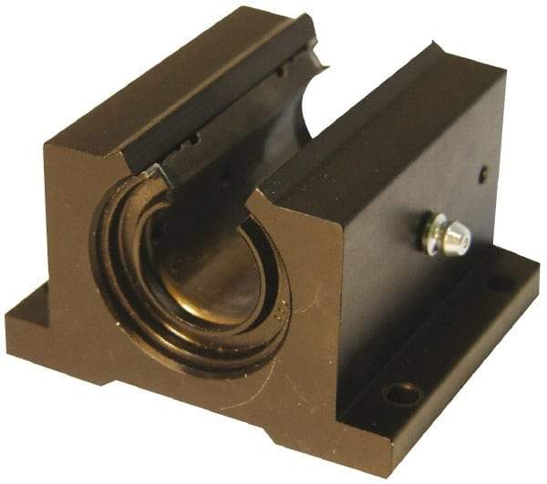 L.M76 - 1.5008" Inside Diam, Open Single Pillow Block Linear Bearing - 4-3/4" Overall Width - Caliber Tooling