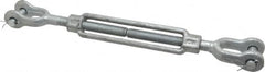 Made in USA - 3,500 Lb Load Limit, 5/8" Thread Diam, 6" Take Up, Steel Jaw & Jaw Turnbuckle - 16" Closed Length - Caliber Tooling