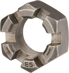 Value Collection - 1-1/4 - 12 UNF Grade 2 Steel Slotted Locknut - 1-7/8" Width Across Flats, 1-1/16" High, Uncoated - Caliber Tooling