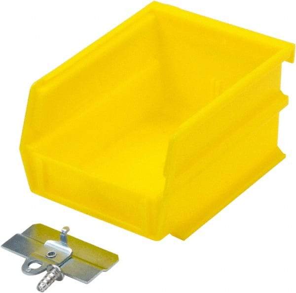 Triton - 5-3/8" Deep, Yellow Polypropylene Hopper Stacking Bin - 3" High x 4-1/8" Wide x 5-3/8" Long - Caliber Tooling