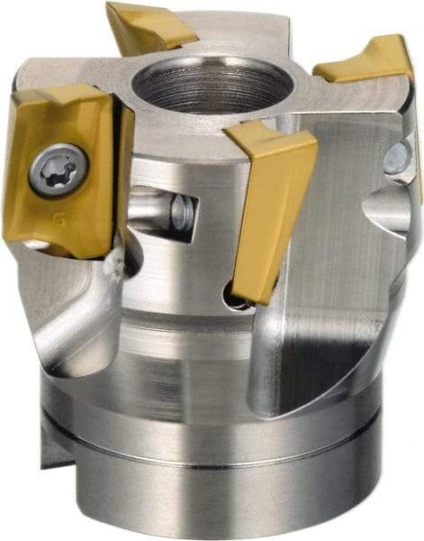 Sumitomo - 8 Inserts, 6" Cut Diam, 1-1/2" Arbor Diam, Indexable Square-Shoulder Face Mill - 0/90° Lead Angle, 2-1/2" High, AXMT17 & AXET17 Insert Compatibility, Through Coolant, Series WaveMill - Caliber Tooling