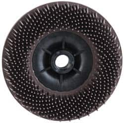 3M - 4-1/2" 36 Grit Ceramic Straight Disc Brush - Very Coarse Grade, Threaded Hole Connector, 3/4" Trim Length, 5/8-11 Threaded Arbor Hole - Caliber Tooling