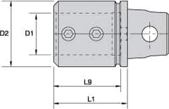 Kennametal - 3/4" Bore Diam, 1.26" Body Diam x 1.26" Body Length, Boring Bar Holder & Adapter - 1.06" Bore Depth, Internal Coolant - Exact Industrial Supply